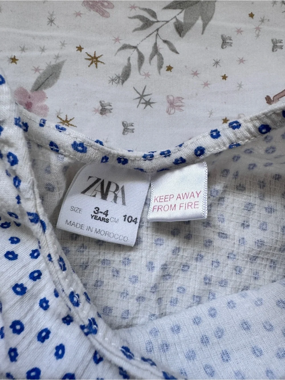 Zara Girls Blue Ditsy Floral Ruffle Crop Top & Shorts Set | 2–4Y